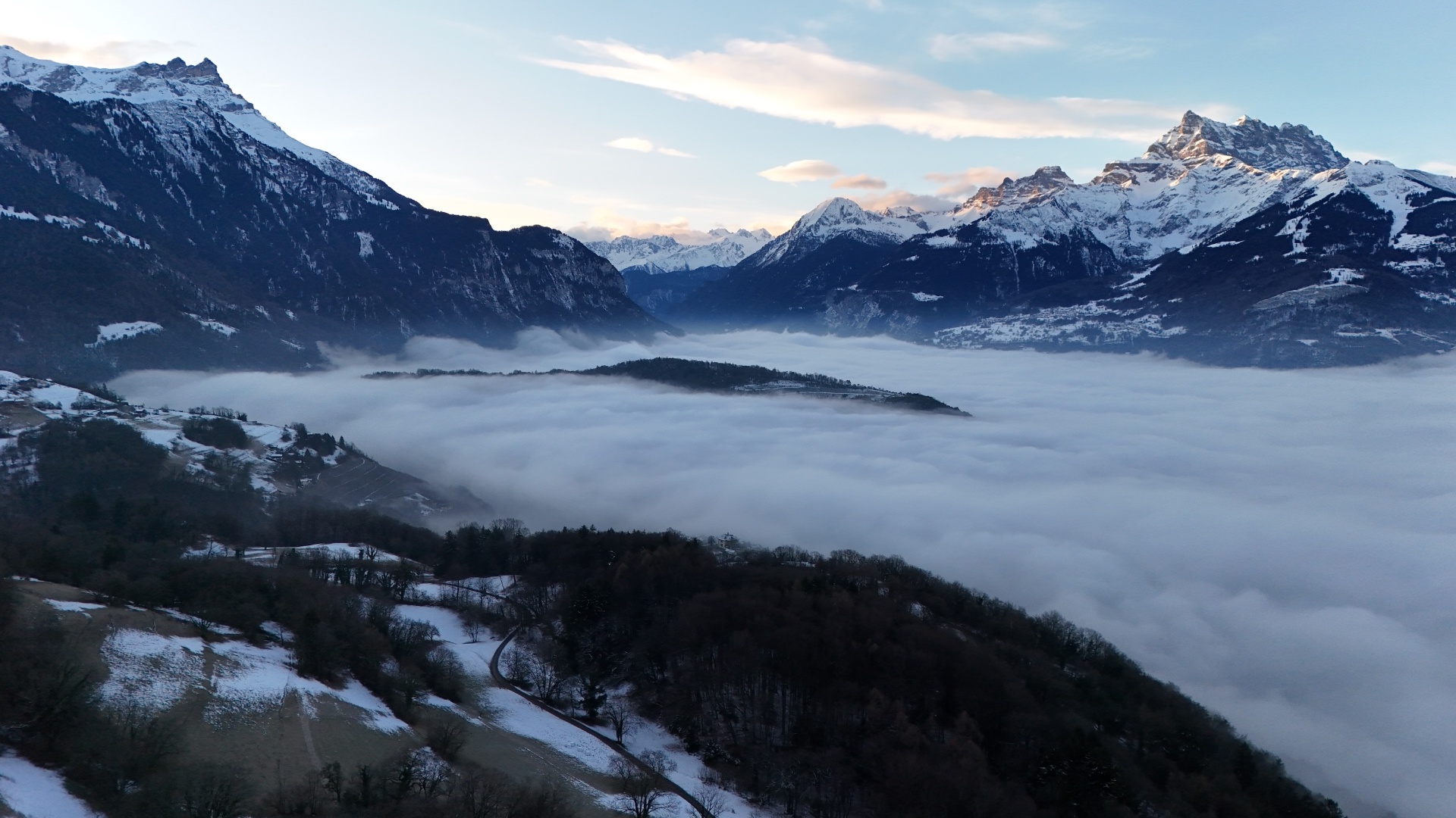 Swiss Alps at dusk